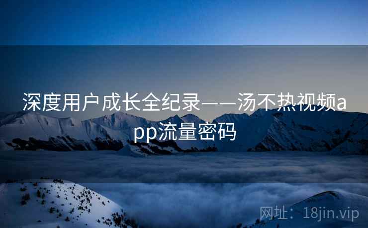 深度用户成长全纪录——汤不热视频app流量密码