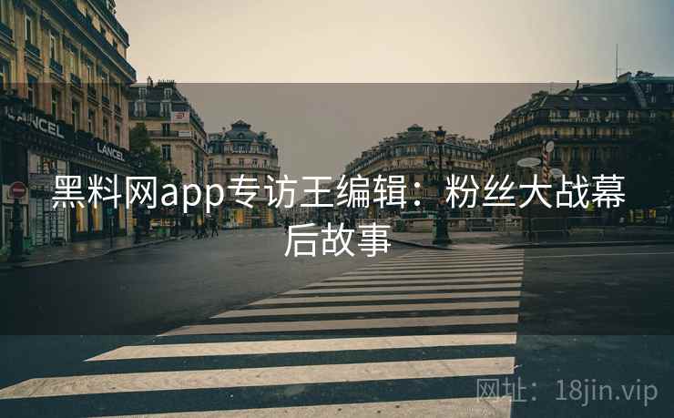黑料网app专访王编辑：粉丝大战幕后故事